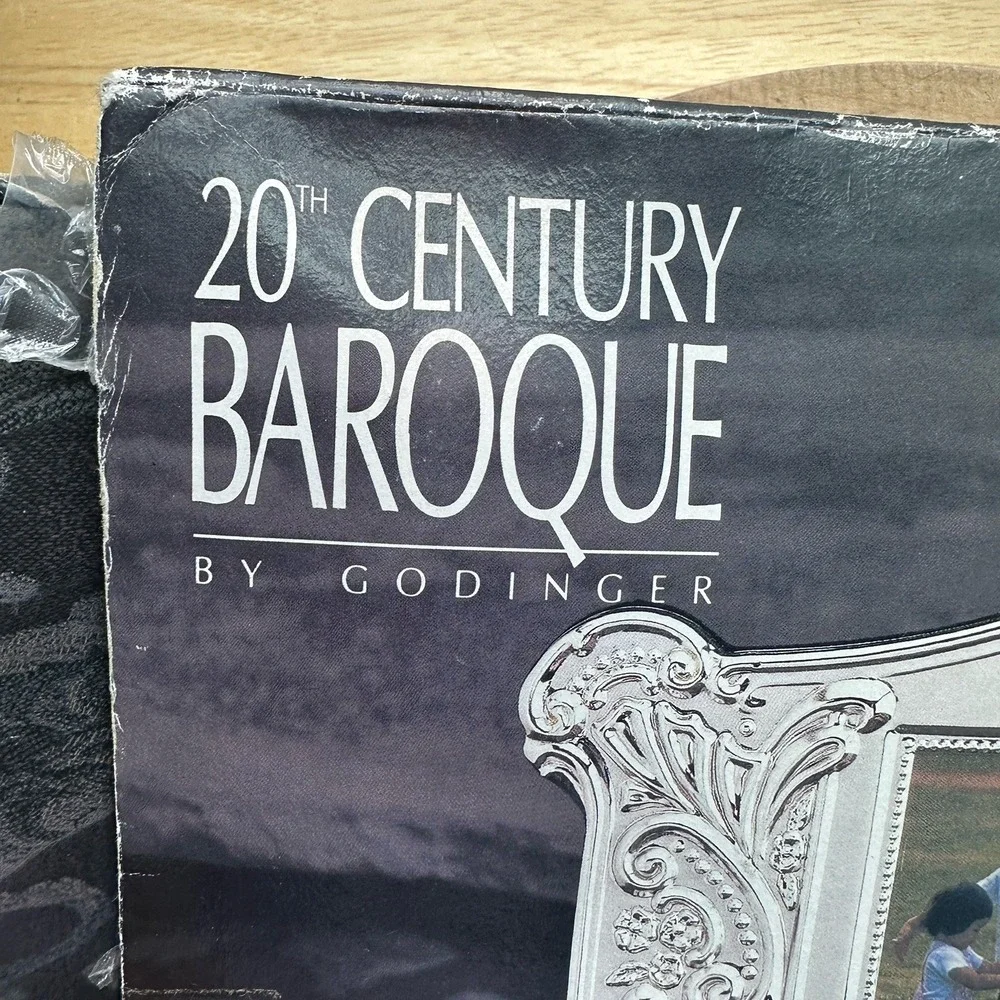 Godinger  5 Picture Collage Photo Frame 11x9.5 Inch Baroque Silver Plated NOS